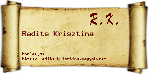 Radits Krisztina névjegykártya